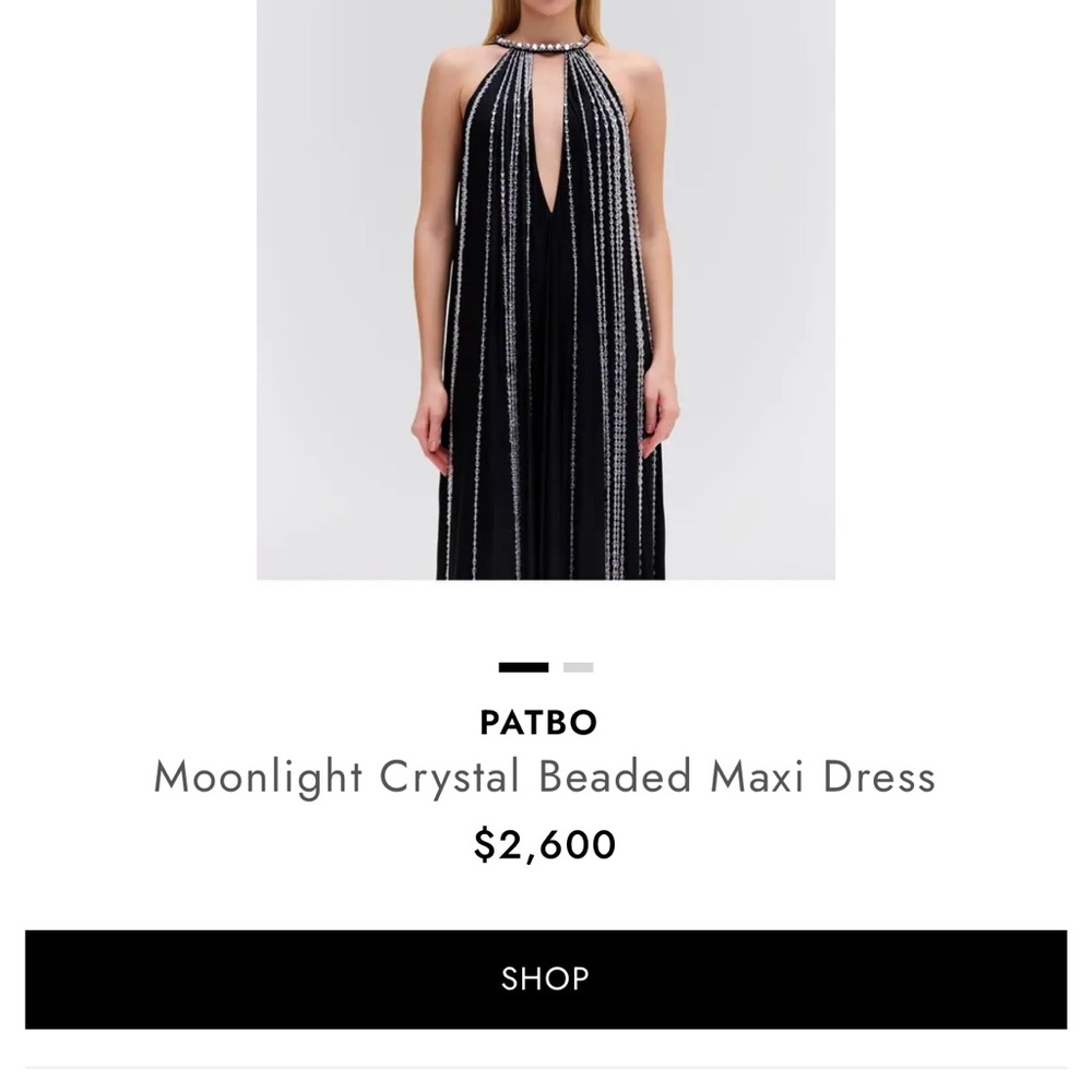 NEVER WORN! PatBO Moonlight Crystal Beaded Black Maxi Dress